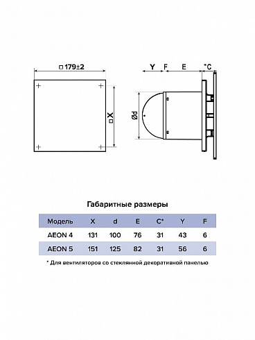 Панель декоративная AEON D100/125 179х179 стекло Exclusives Silver Gray DICITI